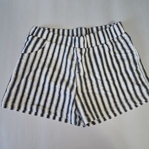 Girls Sparkle Shorts Youth Kids Size‎ M 7/8 Striped Gold Glitter White Blue
